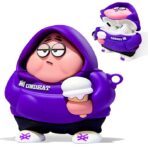 Device Love Apple Airpods  Case Cover Funny & Kawaii (Purple)