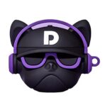 Device Love Apple Airpods  Case Cover  Black Dog with Purple Band