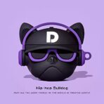 Device Love Apple Airpods  Case Cover  Black Dog with Purple Band - Image 2