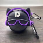 Device Love Apple Airpods  Case Cover  Black Dog with Purple Band - Image 4
