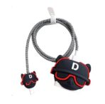Device Love Charger & Cable Protector Cover Black Dog