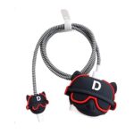 Device Love Charger & Cable Protector Cover Black Dog