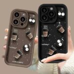 Device Love iPhone 15 5G Cute Fun Cartoon 3D Coffee Silicone Case Brown - Image 3